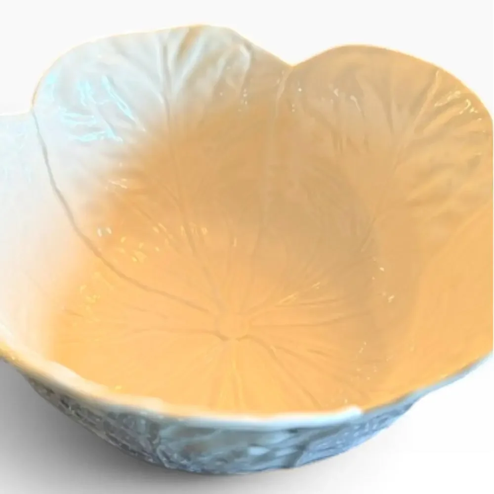 Bordallo Pinheiro Ivory Cabbage Serving Bowl Portugal 11.5